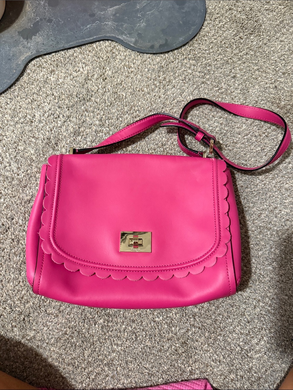 kate spade Hot Pink Scalloped Flap Crossbody Bag